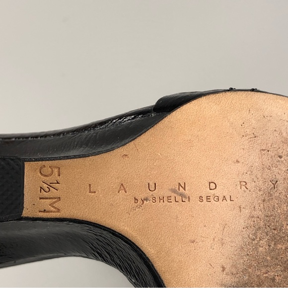 Laundry By Shelli Segal Square Toe Wedge Sandals Size 5.5M - Picture 6 of 7